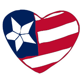 Bicolor Taza Patriótica Corazón de América | Corazón de la