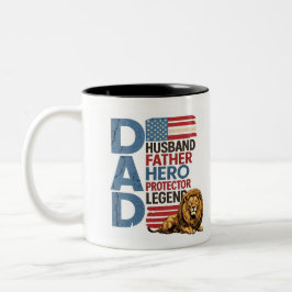 Bicolor Taza Patriótica del León con Bandera Americana par