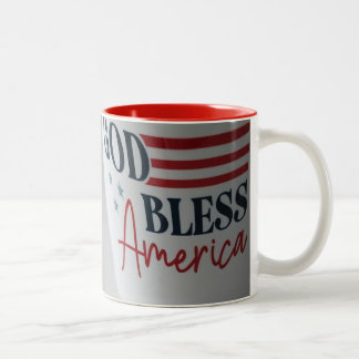 Bicolor Taza patriótica Dios bendiga a América