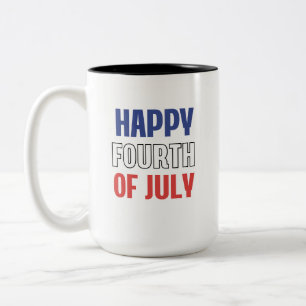 Bicolor Taza Patriótica Feliz 4 de Julio