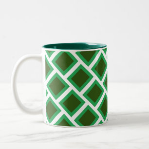 Bicolor Taza - Patrón de ladrillo verde