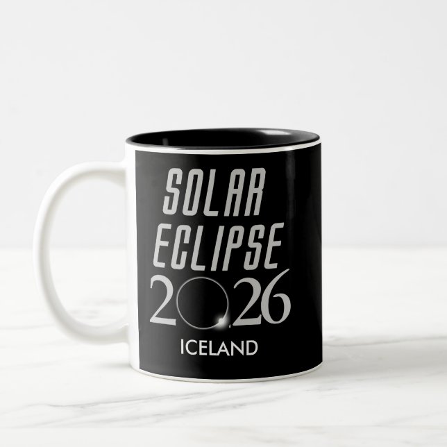 Bicolor Taza personalizable Eclipse solar 2026 (Izquierda)