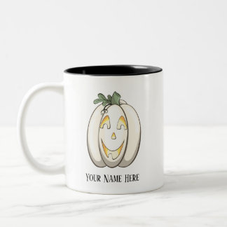 Bicolor Taza personalizable «Gourdy The Pumpkin»