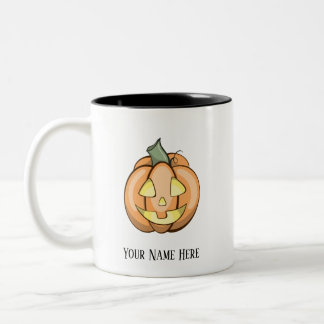 Bicolor Taza personalizable «Jackie The Pumpkin»