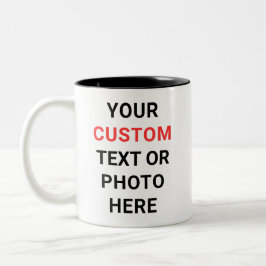 Bicolor Taza personalizada | Agrega texto, foto, logotipo 