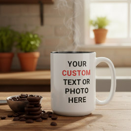 Bicolor Taza personalizada | Agrega texto, foto, logotipo 