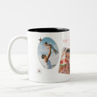 Bicolor taza personalizada con collage de fotos familiares