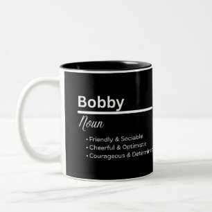 Bicolor Taza personalizada con definición del nombre de ni