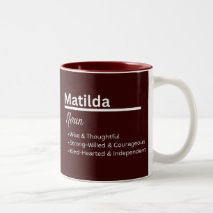 Bicolor Taza personalizada con definición del nombre de ni