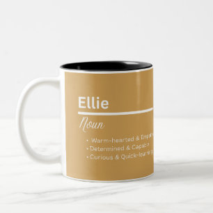 Bicolor Taza Personalizada con el Nombre de Niña Ellie M
