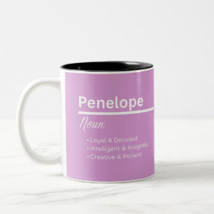 Bicolor Taza Personalizada con el Nombre de Niña Penelope 