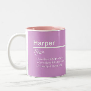 Bicolor Taza Personalizada con el Nombre Harper Definición