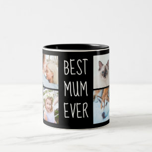 Bicolor Taza personalizada con foto de la mejor mamá del m