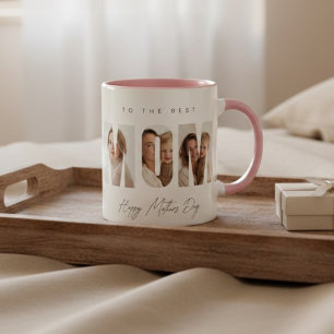 Bicolor Taza personalizada con foto de mamá para el Día de