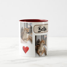Taza personalizada con foto de perro y nombre para