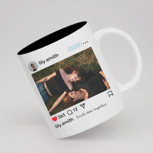 Bicolor Taza Personalizada con Foto Regalo para Novia o Es