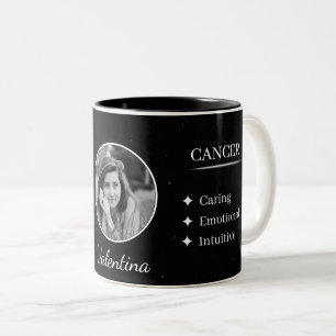 Bicolor Taza personalizada con foto y nombre de Cáncer, ra