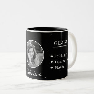 Bicolor Taza personalizada con foto y nombre de Gemini Ras
