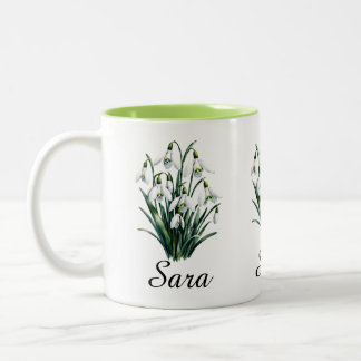 Bicolor Taza personalizada con la flor de nacimiento