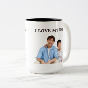 Bicolor Taza Personalizada con Rostro de Familia Adorable