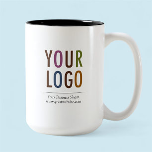 Bicolor Taza personalizada de 15 oz con logotipo de empres