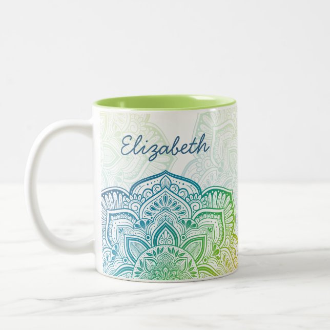 Bicolor Taza personalizada de 330 ml Momijigari Mandala (Izquierda)