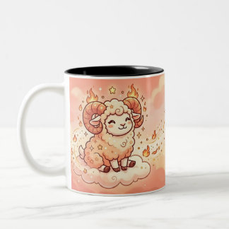 Bicolor Taza personalizada de Aries del Zodiaco
