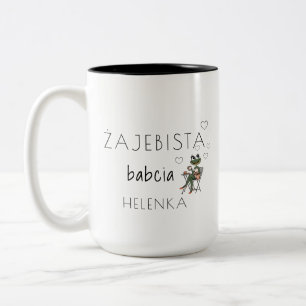 Bicolor Taza personalizada de Babcia Żajebista Abuela po