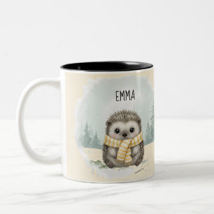 Bicolor Taza personalizada de búho adorable, animal del bo