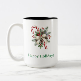 Bicolor Taza personalizada de caramelo de Navidad