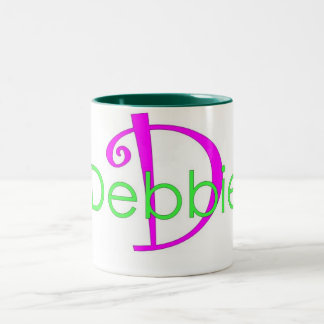 Bicolor Taza personalizada de "Debbie"