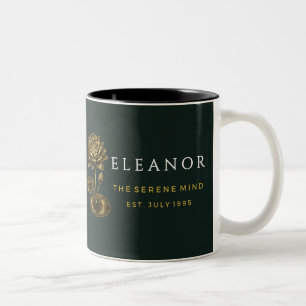 Bicolor Taza personalizada de flor de nacimiento de oro -