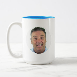 Bicolor Taza personalizada de foto de 2 tonos AZUL CLARO M