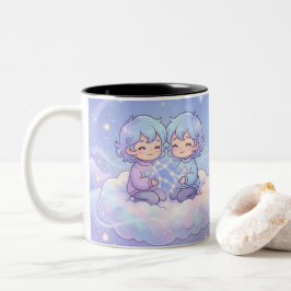 Bicolor Taza personalizada de Géminis linda