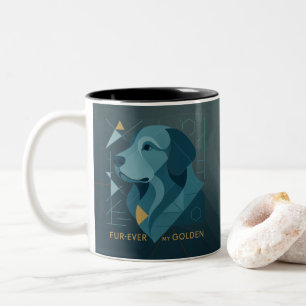 Bicolor Taza Personalizada de Golden Retriever Agrega el N