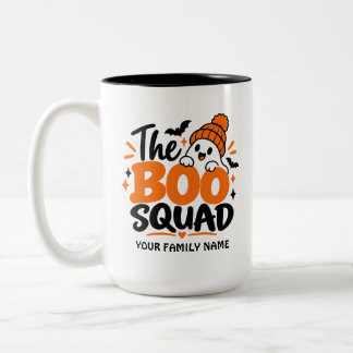Bicolor Taza personalizada de Halloween de Boo Squad