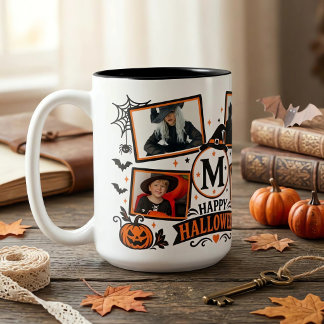 Bicolor Taza personalizada de Halloween para familia de do