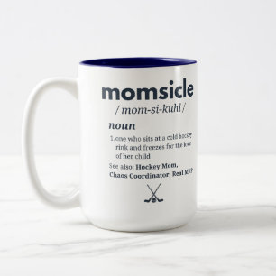 Bicolor Taza personalizada de Hockey Momsicle 