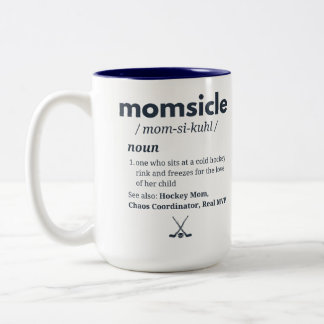 Bicolor Taza personalizada de Hockey Momsicle