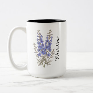 Bicolor Taza personalizada de la flor de nacimiento de Lar