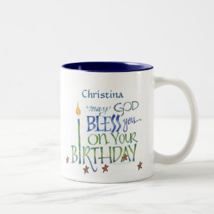 Bicolor Taza personalizada de las bendiciones del