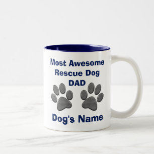 Bicolor TAZA personalizada de las patas del perro de los