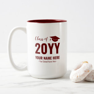 Bicolor Taza personalizada de regalo de graduación moderna