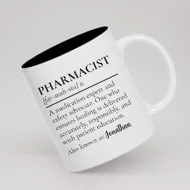 Bicolor Taza Personalizada Definición de Farmacéutico Rega
