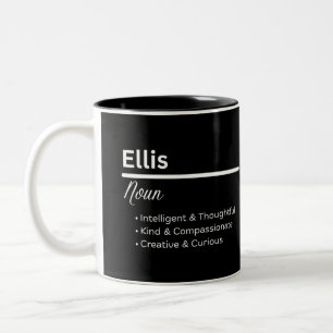 Bicolor Taza Personalizada Definición del Nombre de Niño E