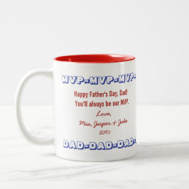 Bicolor Taza personalizada del Día del Padre MVP DAD