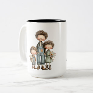 Bicolor Taza personalizada del Día del Padre para padres e