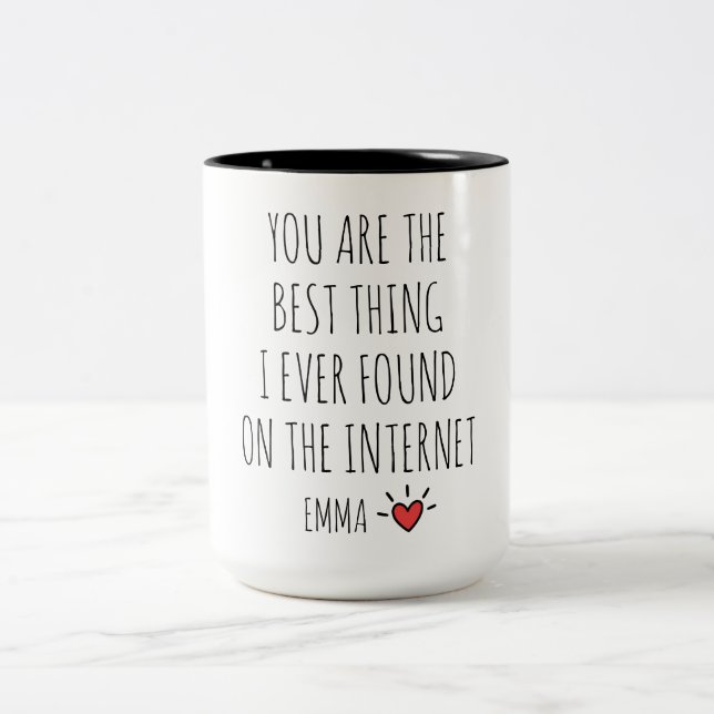 Bicolor Taza Personalizada Día de San Valentín Regalo Dive (Centro)