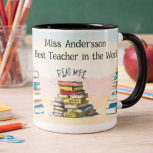 Bicolor Taza Personalizada Mejor Profesor del Mundo Regalo