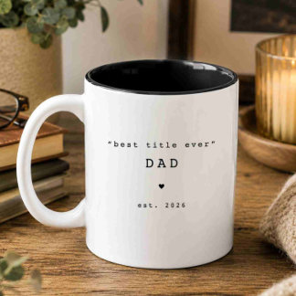 Bicolor Taza Personalizada Mejor Título de Papá
